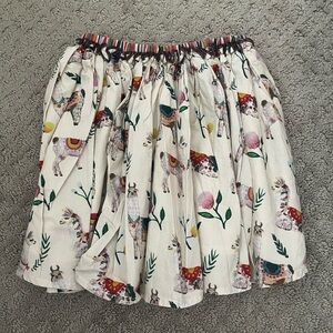 Pink Chicken Llama Print Skirt
